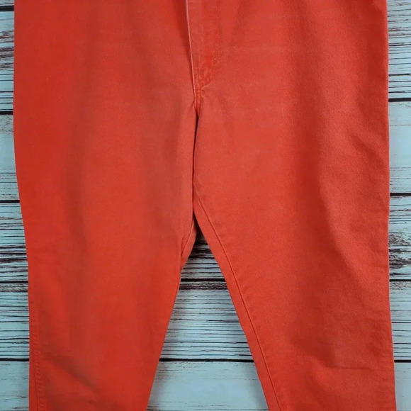 YFSC Basics Size 11 Vintage 90s Solid Tangerine Orange High Waisted Mom Jeans - Picture 3 of 11
